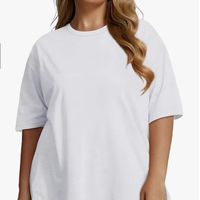Kaos Wanita Ukuran Besar Lengan Pendek Kerah Bulat Grosir Pabrik Bangladesh Logo Kustom Model Terbaru Polos Katun Kasual