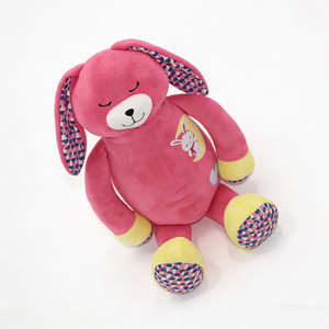 Peluche de Conejito Rosa Personalizado, Peluche de Conejo Durmiendo, Peluche de Conejito de Orejas Largas y Suaves - Product Image 1