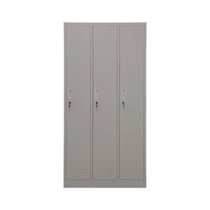 <span class=keywords><strong>Armadietto</strong></span> in Acciaio <span class=keywords><strong>a</strong></span> 3 Ante, Armadio con Serratura per Dormitorio del Personale, <span class=keywords><strong>Armadietto</strong></span> Metallico per Spogliatoio con Asta Appendiabiti - Product Image 2