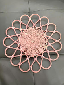 Natural Rattan Plate Rustic Round Handwoven Basket Tray Eco-Friendly <b>Placemats</b> for Tableware Kitchen Dining Decoration - Product Image 6