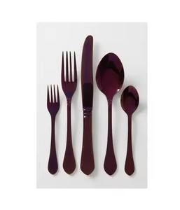 Gold Finished Mirrored Brass Cutlery Wedding Flatware <b>Set</b> for Dinner <b>Lunch</b> Spoon Fork - Product Image 3