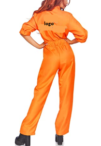 Traje de Prison Jumpsuit Multi naranja, 100% poliéster con cierre, lavado a mano - Product Image 2
