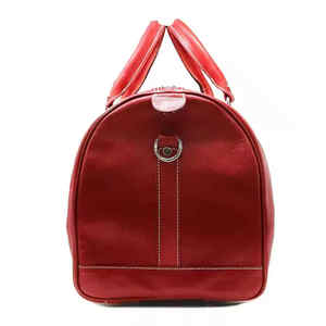 Sac polochon en cuir véritable OEM avec impression personnalisée de haute qualité Sac de voyage de sport avec fermeture à glissière au prix de gros - Product Image 6