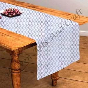 Bloc impression chemin de Table traditionnel bloc à main imprimé 100% pur coton tissu chemin de Table à vendre événements de mariage maison - Product Image 1