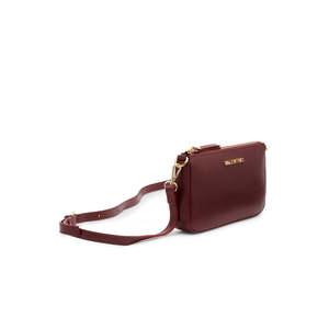Bolso Mini de Moda para Mujer 22x13x3.5cm Burdeos Invierno Verano Cuero Martillado Diamante Impermeable PU/Poliéster Hecho en Italia - Product Image 1