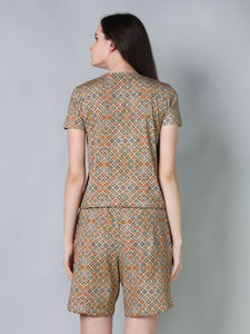 Distribuidor de confianza que vende calidad duradera 100% algodón señoras ropa de dormir de punto media manga dos piezas pijama pantalones cortos conjunto India - Product Image 6