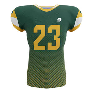 Maillot de football américain à prix de gros, design imprimé personnalisé, respirant, grande taille, manches courtes - Product Image 1