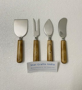 Nuevo diseño de acero inoxidable y diseño de hueso fino mango hecho a mano vajilla cuchillo de queso Juego de 4 herramientas de cocina - Product Image 5