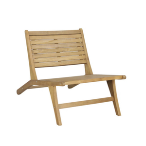 Chaise de loisirs d'extérieur en teck minimaliste moderne, résistante aux intempéries, avec assise à lattes en bois massif, idéale pour les projets hôteliers et de complexes de villégiature - Product Image 2