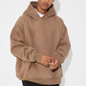 Pull à capuche personnalisé 100% coton pour hommes, sweat à capuche surdimensionné à épaules tombantes thermique, poids lourd, poches kangourou vierges, sweats à capuche pour hommes - Product Image 1