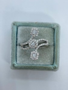 Anillo de banda de derivación de moissanita Original corte Baguette Art Deco compromiso 925 joyería fina de boda de plata con estilo religioso - Product Image 2