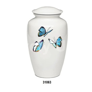 Venta caliente hermoso árbol y puesta de sol cremación urna para adultos para cenizas humanas urna funeraria de aluminio grande con bolsa de terciopelo gratis - Product Image 3