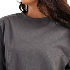 เสื้อยืดโอเวอร์ไซส์สำหรับผู้หญิงเสื้อยืดสตรีทแวร์ระบายได้แบบแห้งเร็วระบายอากาศได้ดีพิมพ์โลโก้ตามสั่ง - Product Image 4