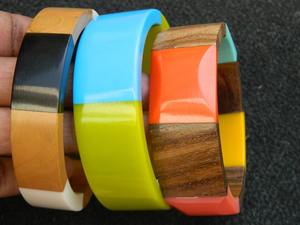 Brazalete de resina acrílica con apertura Irregular de colores coreanos, abalorio geométrico en forma de C, brazalete grueso, pulseras acrílicas para mujer - Product Image 5