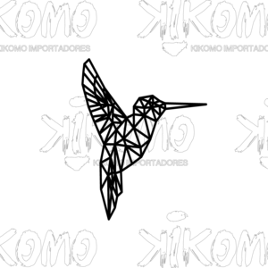 Image géométrique d'oiseau colibri en MDF noir - Product Image 2