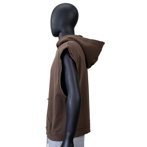 Ropa de calle de alta calidad, camiseta sin mangas, 350g, 100% de algodón, sudaderas sin mangas de gran tamaño, camiseta sin mangas lavada con ácido para hombres - Product Image 2