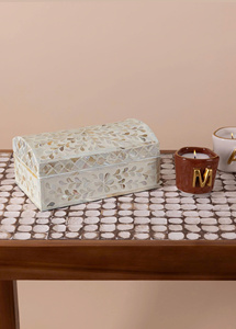 Exquisite Handcrafted Storage <b>Box</b> for Jewelry and Trinkets Charming Rectangular <b>Mother</b> of Pearl <b>Box</b> - Product Image 5