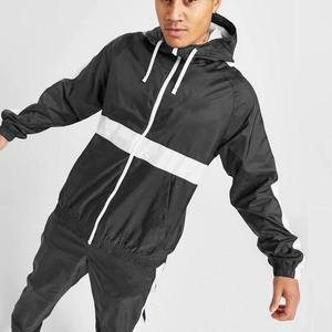 Conjunto Deportivo Personalizado para Hombre, Chaqueta Cortavientos con Paneles Blancos y Negros, Sudadera con Capucha, Ligero, Impermeable, para Correr - Product Image 4