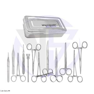 Juego de Instrumentos Quirúrgicos Menores Básicos de Alta Calidad, 13 Piezas, Herramientas de Acero Inoxidable en Caja de Acero Serializable Wenquar, Herramientas Manuales - Product Image 1
