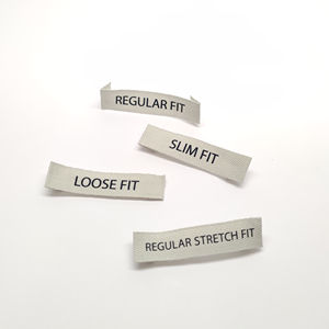 Étiquette imprimée en coton écologique Étiquette d'entretien de matériaux recyclés de couleur personnalisée Garnitures de vêtements durables lavables - Product Image 2