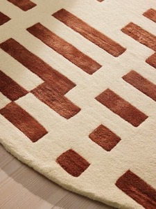 Alfombra de lana con mechones a mano a rayas de contorno, alfombra moderna de calidad fina para decoración del hogar, diseño personalizado para sala de estar y dormitorio - Product Image 3