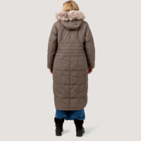 Veste longue matelassée pour femme, respirante, élégante, chaude, réversible, imperméable, tissée, écologique, avec capuche en fourrure, rembourrage en fibres de polyester, pour le froid