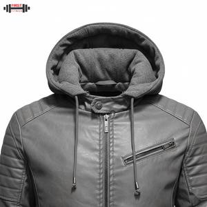 2025 New Casual Slim Leather Jacket High Quality <b>Turn</b>-down Collar Plus Size Custom Oem Stripe Decoration Bomber Jacket - Product Image 4