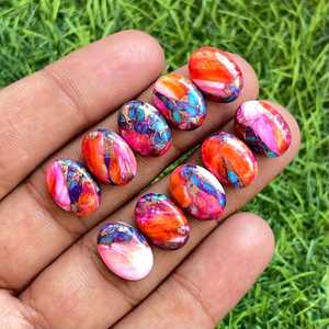 เครื่องประดับอัญมณีทรงวงรีสีชมพูสีเทอร์ควอยซ์ทองแดงหอยนางรมสำหรับทำสร้อยข้อมือจี้แหวน - Product Image 1