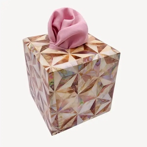 Boîte à mouchoirs de luxe en nacre et bois MDF avec design classique, couleur/taille personnalisable, décoration élégante pour la maison - Product Image 1