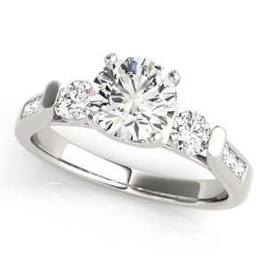 Anillo de Compromiso de Tres Piedras con Diamante Cultivado en Laboratorio con Certificación IGI, Rodio, Oro de 10K/14K/18K, Plata 925/935 para Bodas y Fiestas - Product Image 2