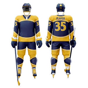 Le plus récent uniforme de hockey sur glace de vente chaude avec 100% logo personnalisé en polyester et pour les uniformes de hockey sur glace de vêtements de sport - Product Image 1