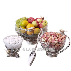 Hammered Texture Shiny Polished Aluminum Stainless Steel Metal <b>Decorative</b> Bowl Best Quality Flower Shape Design With <b>Lid</b> Bowl - Product Image 4