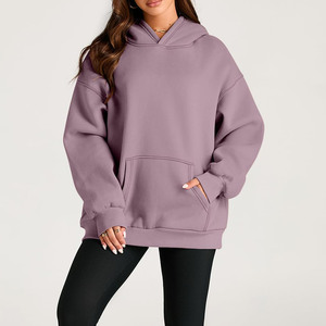 Diseño personalizado Streetwear Color Block Sport Gym 100% algodón polar bordado personalizado pulóver Sudadera con capucha de gran tamaño para mujer - Product Image 5