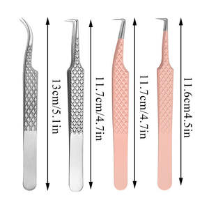 Pince à épiler individuelle pour faux cils Outil à cils incurvés Pince à épiler durable en acier inoxydable pour l'isolation volumique et - Product Image 1