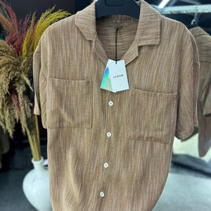 Camisas de vestir de corte regular con cuello en V y lunares para hombre, ropa de playa informal de manga larga con botones para primavera y verano, ropa transpirable ligera - Product Image 1