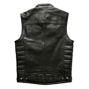Vélo équitation décontracté respirant en cuir véritable gilet pour hommes femmes noir Slim Fit hiver moto vêtements d'extérieur - Product Image 2