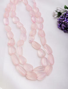 Cuarzo Rosa Natural, Piedras Sueltas Lisas, 1 Hilo, Piedra Preciosa Natural para la Elaboración de Joyería Fina - Product Image 1