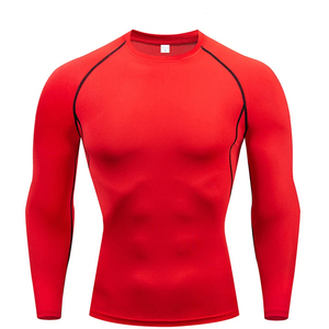 Premium hommes chemise de gymnastique Compression ajustement serré séchage rapide sport à manches courtes entraînement musculation entraînement vêtements de Fitness - Product Image 1