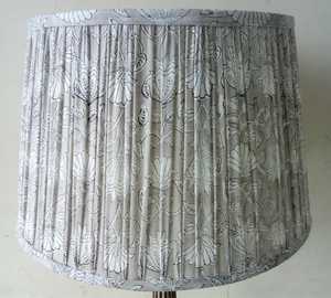 New Arrival Collapsible Foldable <b>Pleated</b> Lampshade in Ikat Silk Linen <b>Fabric</b> Perfect for Bedside Table Lamps and floor lamp - Product Image 2