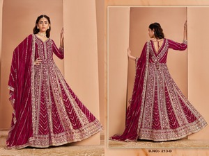 Colección de Ropa Étnica india y paquistaní para mujer, traje pesado de Georgette Anarkali con bordado, proveedor directo de India - Product Image 3