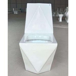 Carré Full Back Touch Mur Sans Monture One Piece Water Closet Toilette en Céramique Cyclone Rinçage pour Salle de Bains Indienne Villa Utilisation Extérieure - Product Image 3