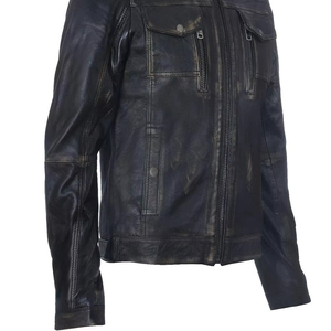 Hot Sale Men's Autumn Leather <b>Jacket</b> <b>Slim</b> <b>Fit</b> Stand Collar Biker PU Leather <b>Jacket</b> Custom Vintage Leather <b>Jacket</b> for Men - Product Image 5