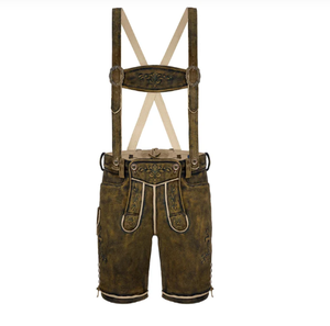 2025 nouveauté Style bavarois hommes haute qualité chèvre daim cuir Lederhosen Slim Fit séchage rapide-Octoberfest - Product Image 2