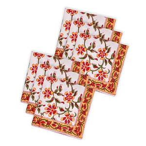 BLOCS d'INDE Bloc de Main Imprimé Serviette de Table en Coton Couleur 1 Serviettes et Accessoires - Product Image 5