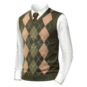 Top Fashion hommes pull sans manches tricots hommes sans manches pull tricoté gilet doux pull en tricot - Product Image 3