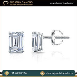 Boucles d'oreilles en moissanite taille émeraude plaquées or 18 carats, couleur D, pureté VVS, 2 TCW, bijoux fins, clous étincelants de luxe pour femmes, cadeau tendance - Product Image 4