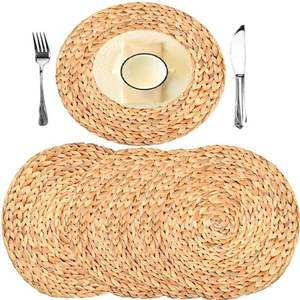 High Quality Water Hyacinth Placemats for Casual and Formal Dining Woven <b>Mats</b> for Table Setting Wholesale Supplier Cheap Price - Product Image 5