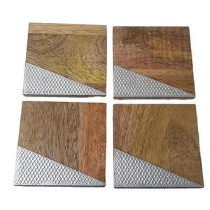 Precio barato esteras de metal de madera y aluminio último diseño taza posavasos de vidrio para uso producto de mesa para la venta - Product Image 1