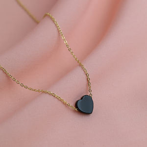 Collar con Dije de Ónix en Forma de Corazón, Hecho a Mano en Turquía, Plata de Ley 925, Joyería para Compromiso y Boda - Product Image 2