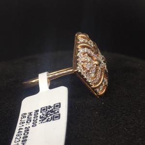 Bague de fiançailles en or rose 14 carats avec diamant de 0,53 carat |   Bijoux fins de luxe pour femmes, inspirés du style vintage, pour un anniversaire de mariage - Product Image 3